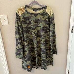 Simply southern camo sequin sweater dress
